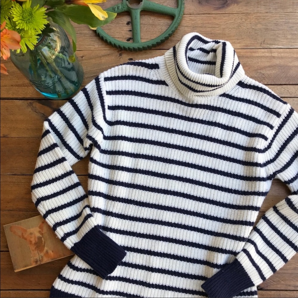 J. Crew Cream and Navy Stripe Sweater